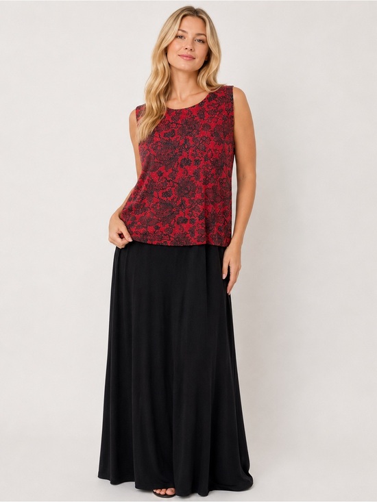 Alex Evenings Dresses & Skirts - Alex Evenings Red beaded Black Velvet Dress Sleeveless floral Holiday Size 16W